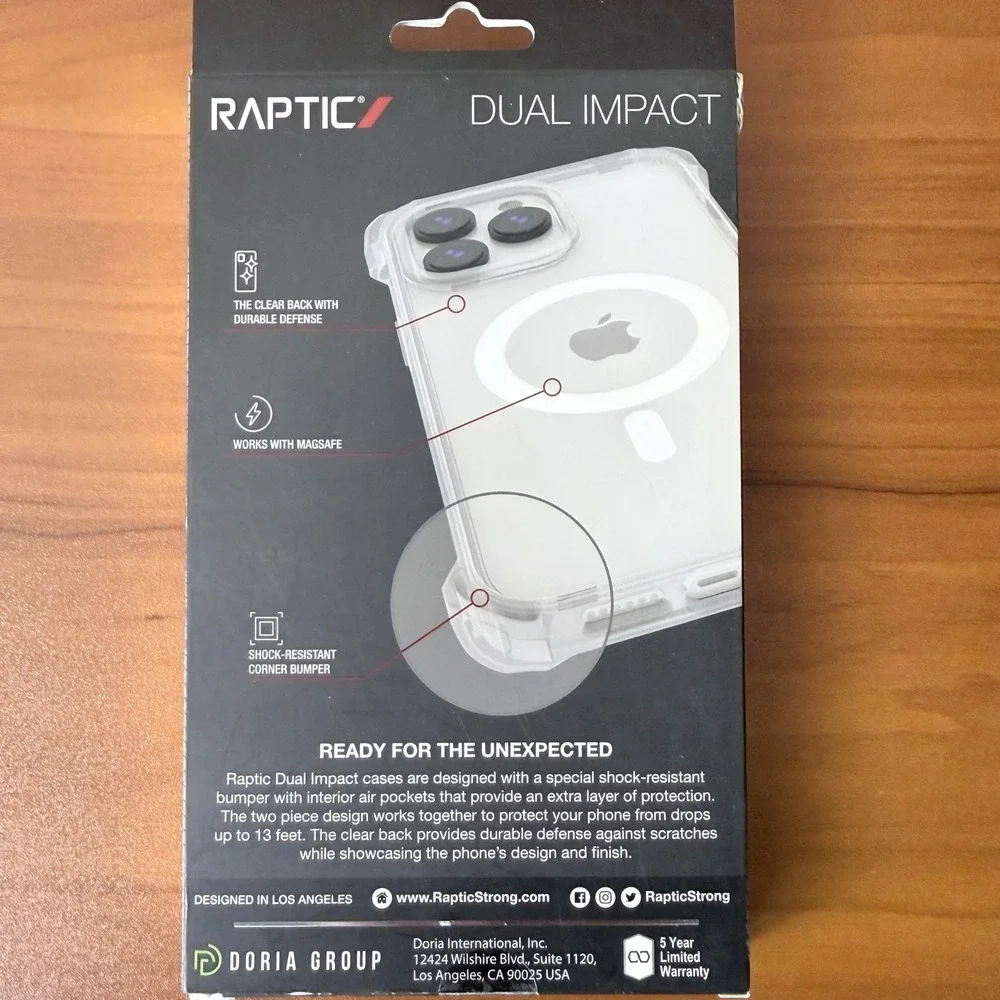 Raptic Dual Impact iPhone 14 Pro Case Clear MagSafe 13ft Drop Military Grade NEW